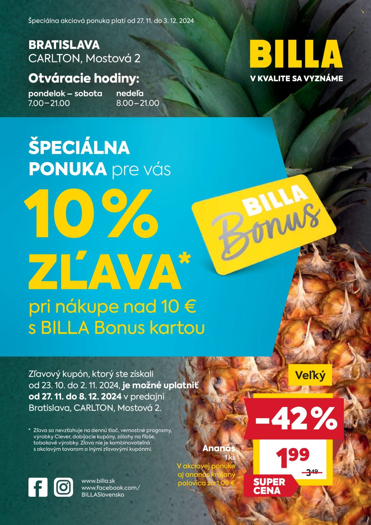 Leták Billa - 27.11.2024 - 3.12.2024. Strana 1