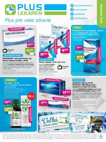 Leták Plus lekáreň - 1.12.2024 - 31.12.2024.