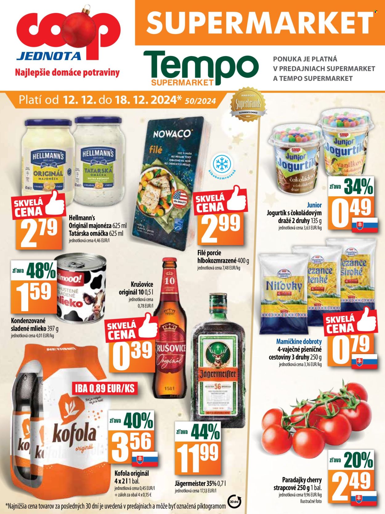 Leták COOP Jednota - 12.12.2024 - 18.12.2024. Strana 1