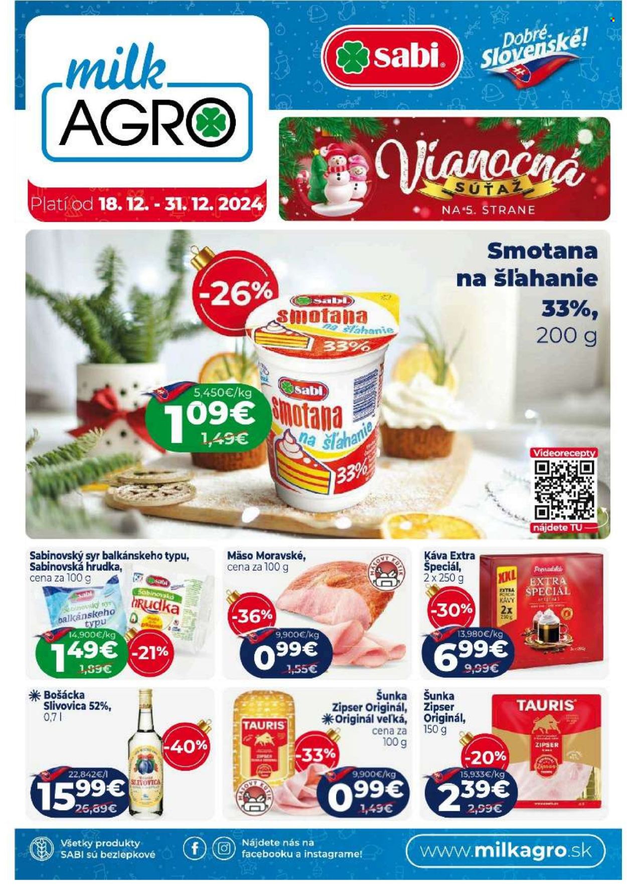 Leták Milk AGRO - 18.12.2024 - 31.12.2024. Strana 1
