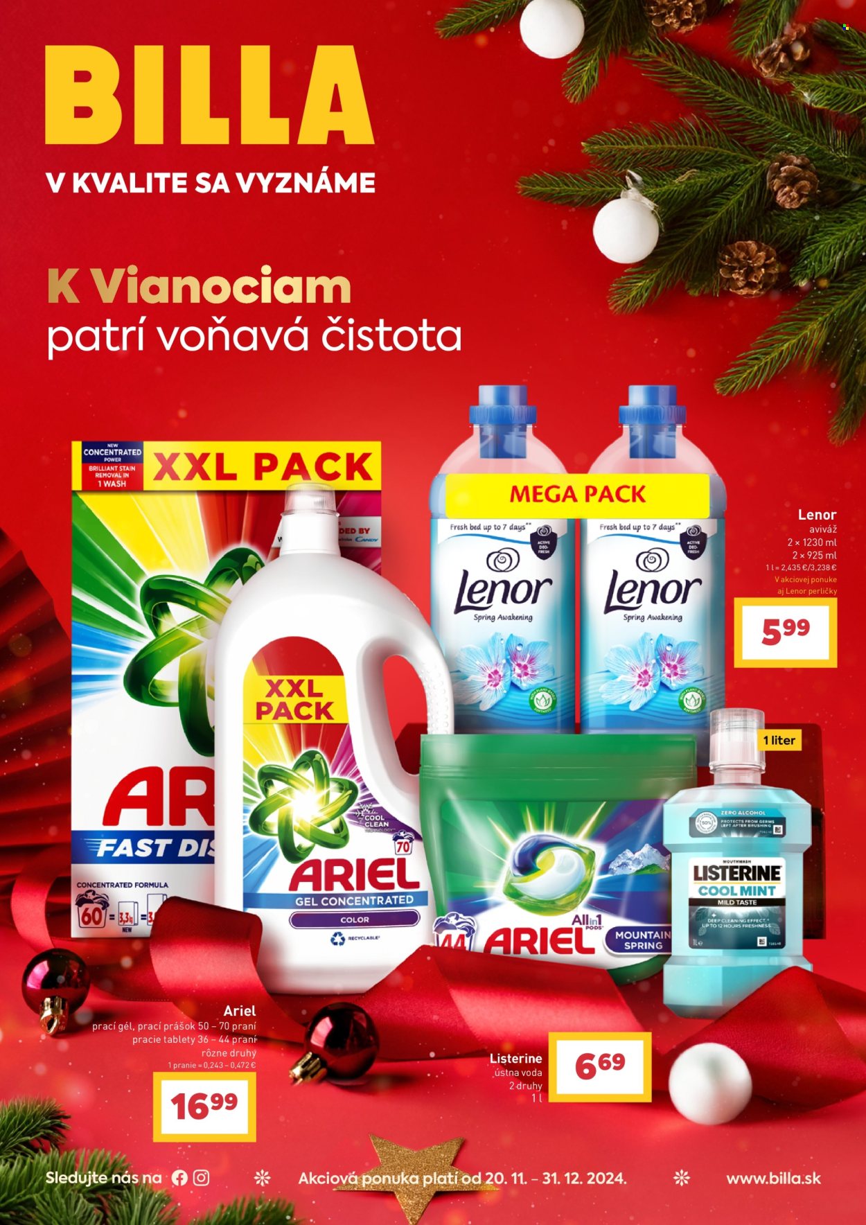 Leták Billa - 20.11.2024 - 31.12.2024. Strana 1