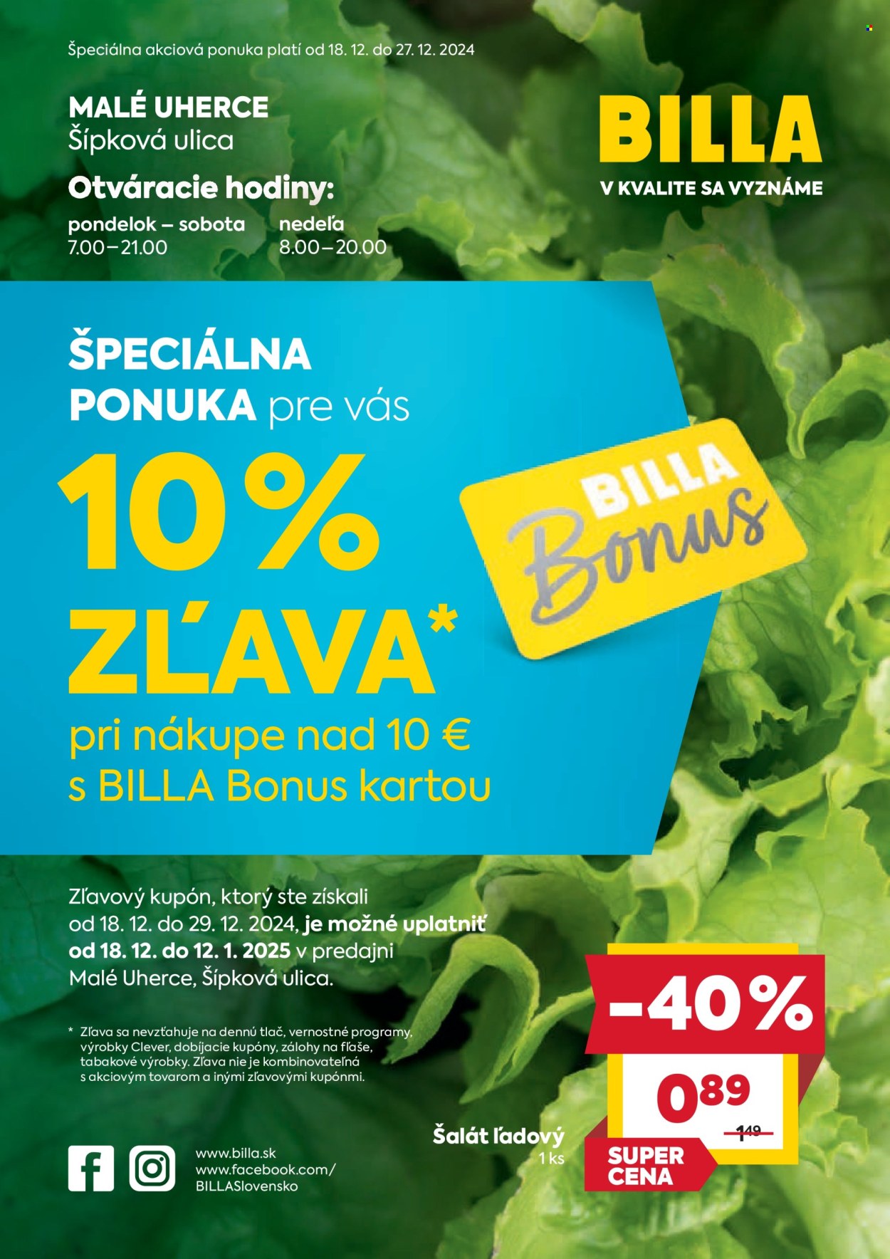 Leták Billa - 18.12.2024 - 27.12.2024. Strana 1