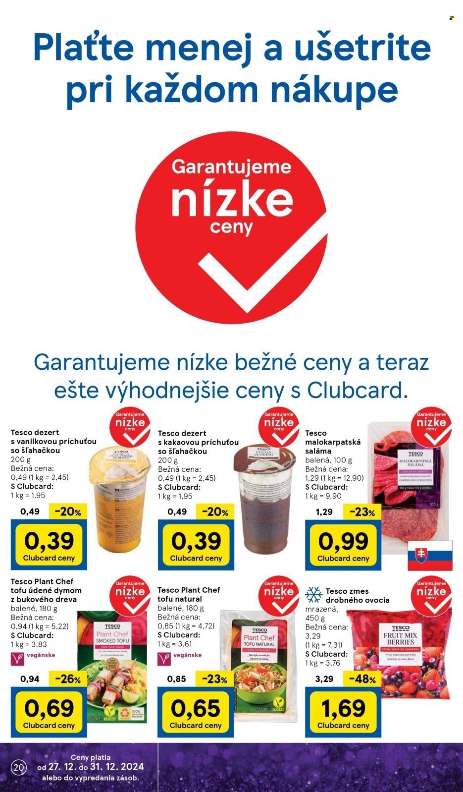 Leták TESCO supermarket - 27.12.2024 - 31.12.2024. Strana 20