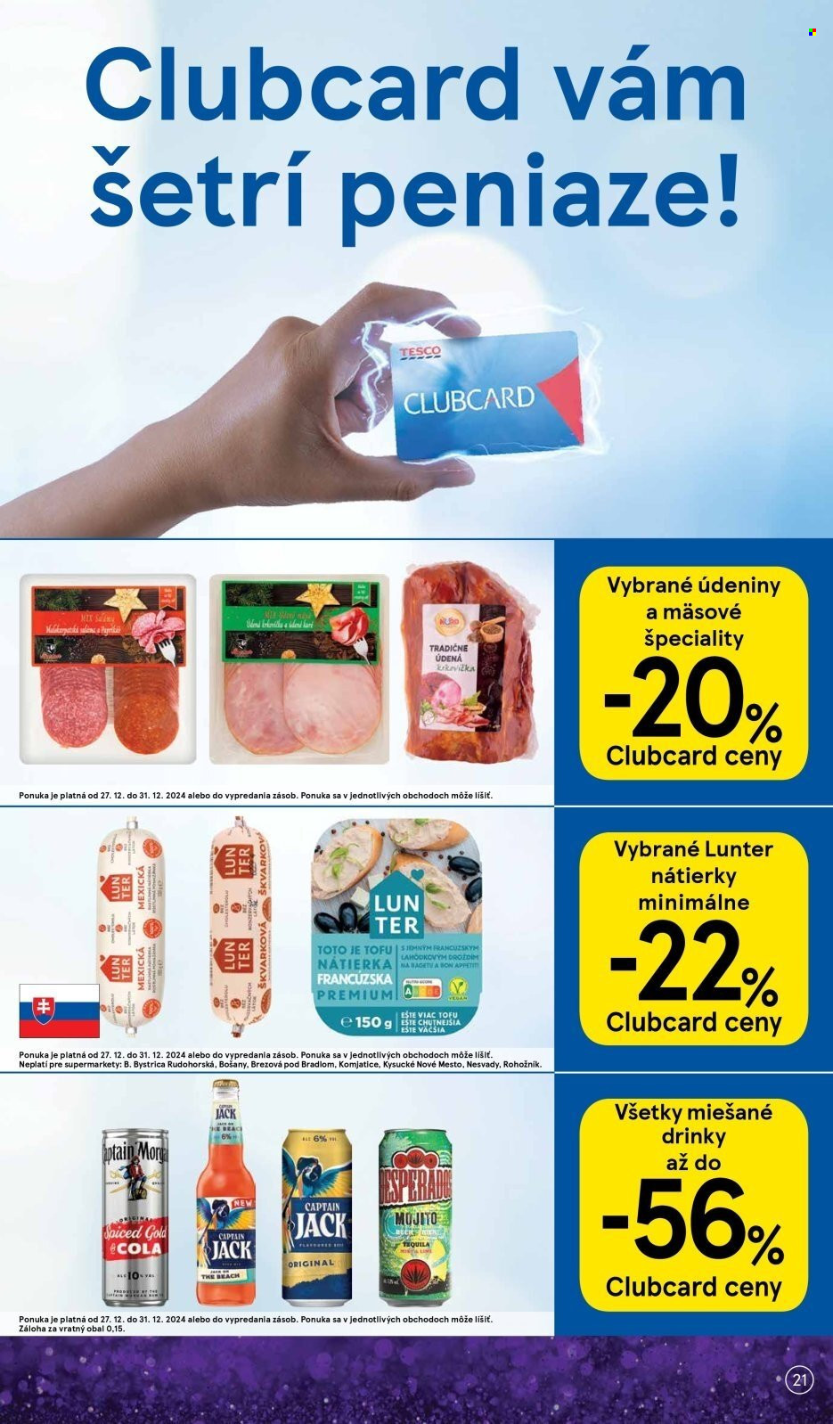 Leták TESCO supermarket - 27.12.2024 - 31.12.2024. Strana 21