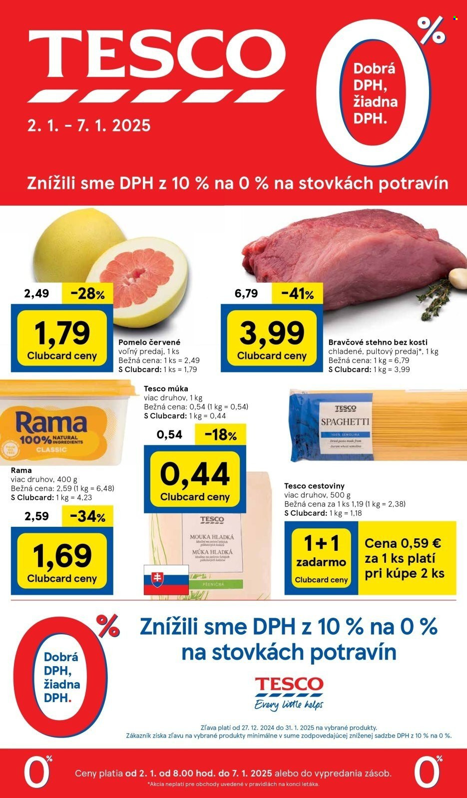 Leták TESCO - 2.1.2025 - 7.1.2025. Strana 1