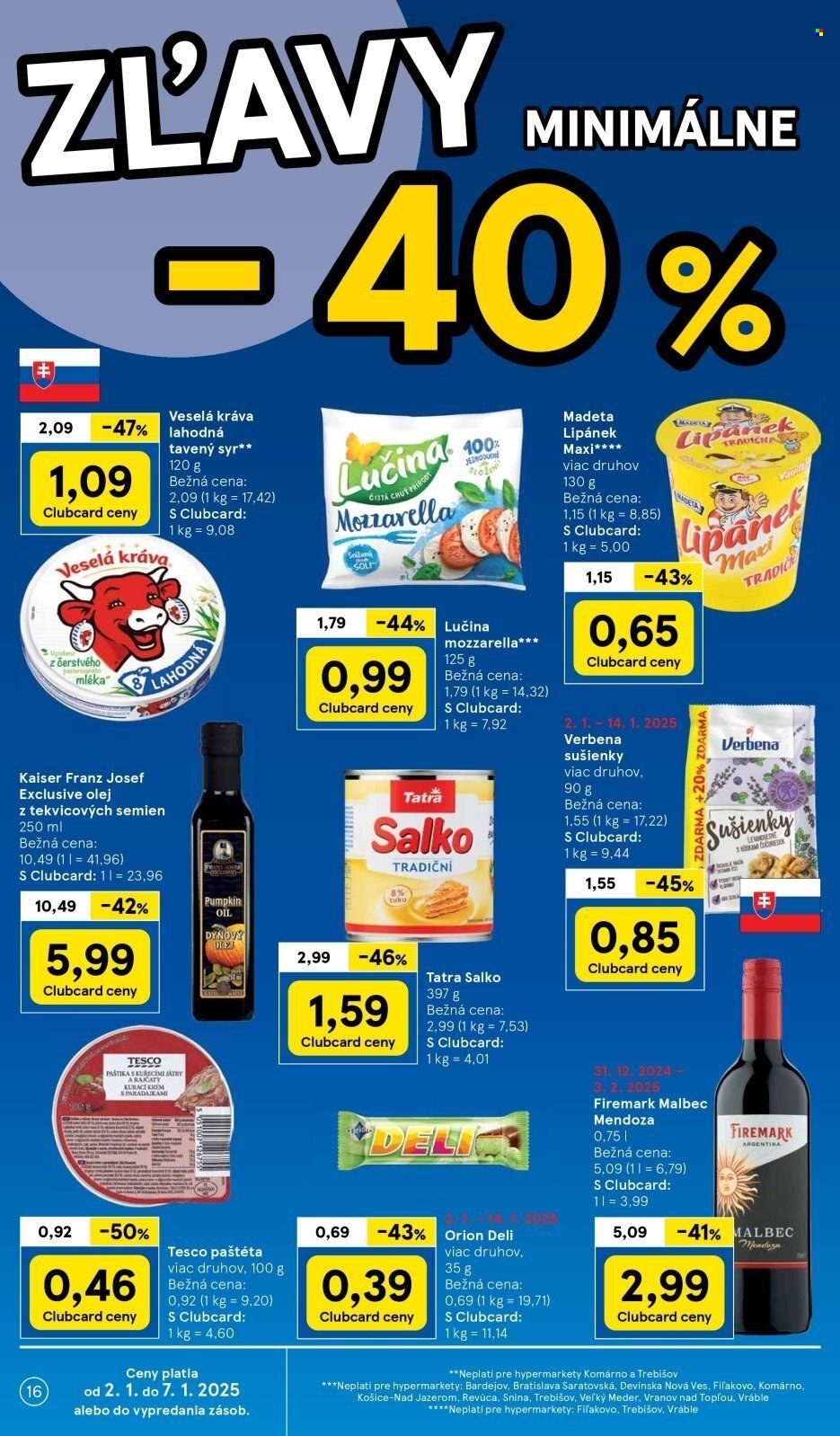 Leták TESCO - 2.1.2025 - 7.1.2025. Strana 16