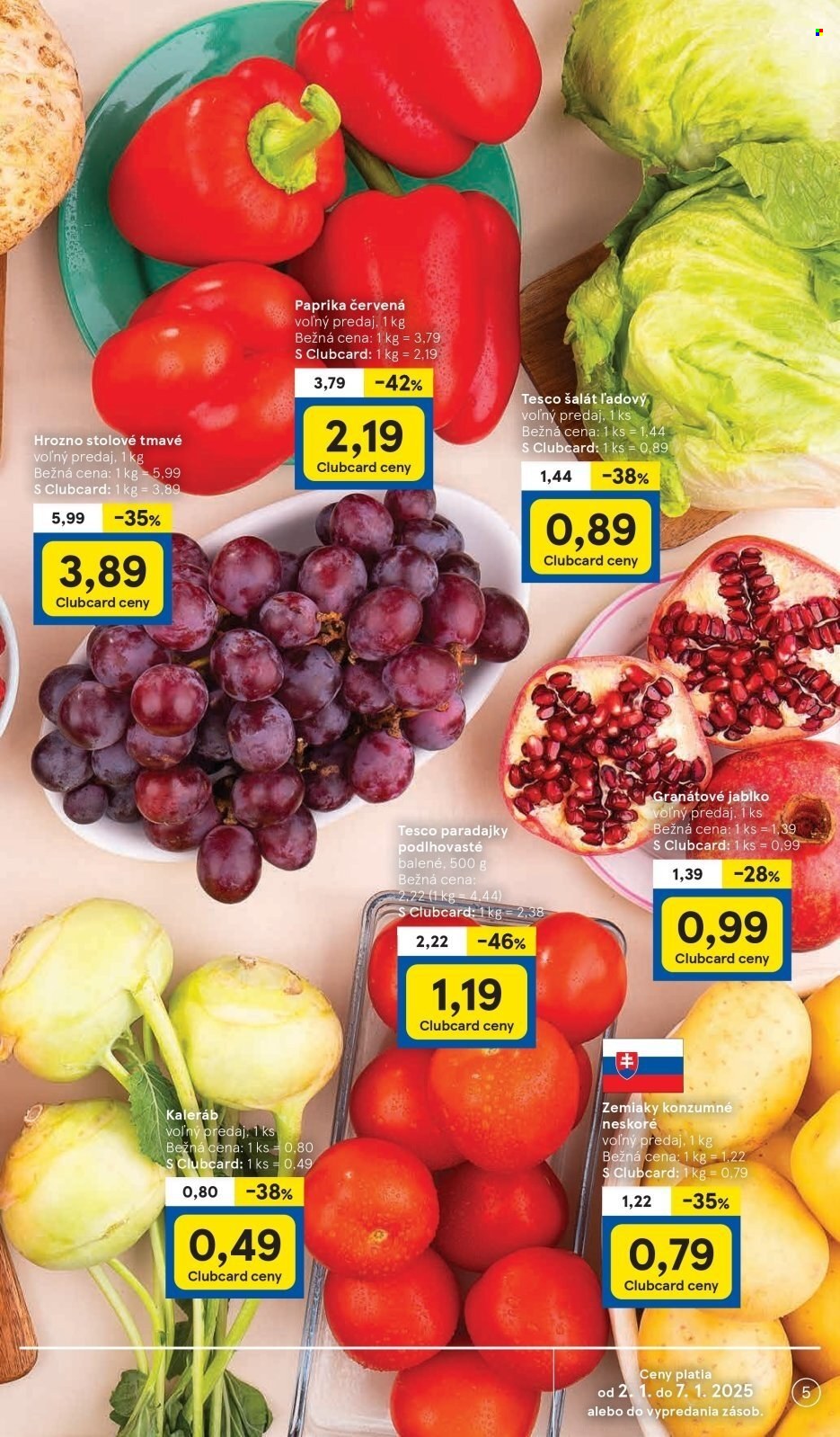 Leták TESCO supermarket - 2.1.2025 - 7.1.2025. Strana 5