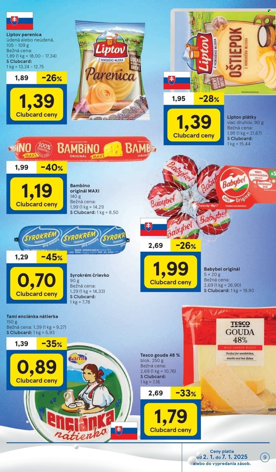 Leták TESCO supermarket - 2.1.2025 - 7.1.2025. Strana 9