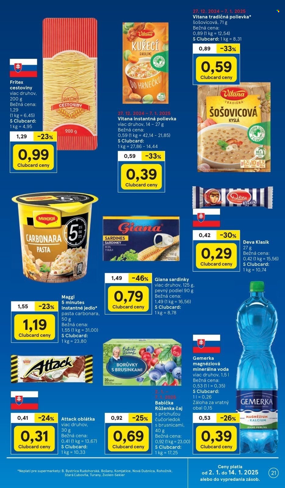 Leták TESCO supermarket - 2.1.2025 - 7.1.2025. Strana 21