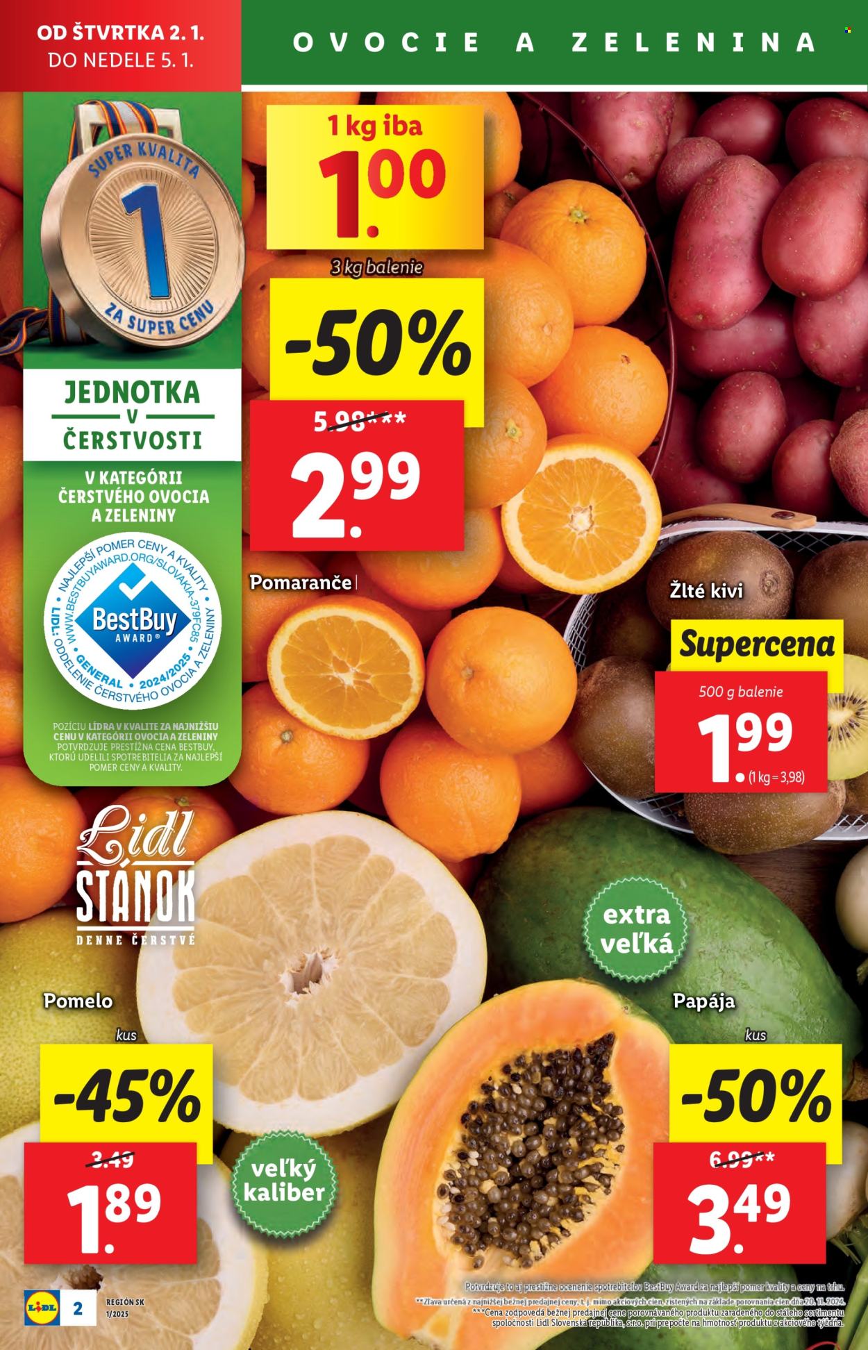 Leták Lidl - 2.1.2025 - 5.1.2025. Strana 2