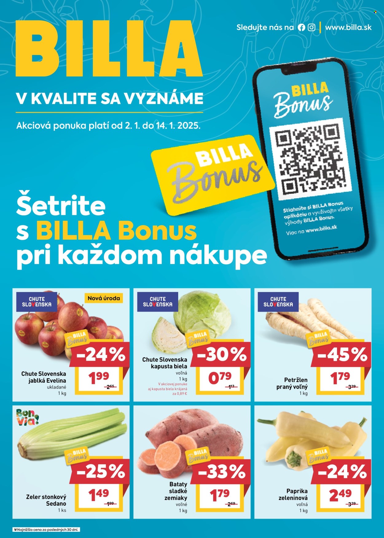 Leták Billa - 2.1.2025 - 14.1.2025. Strana 1