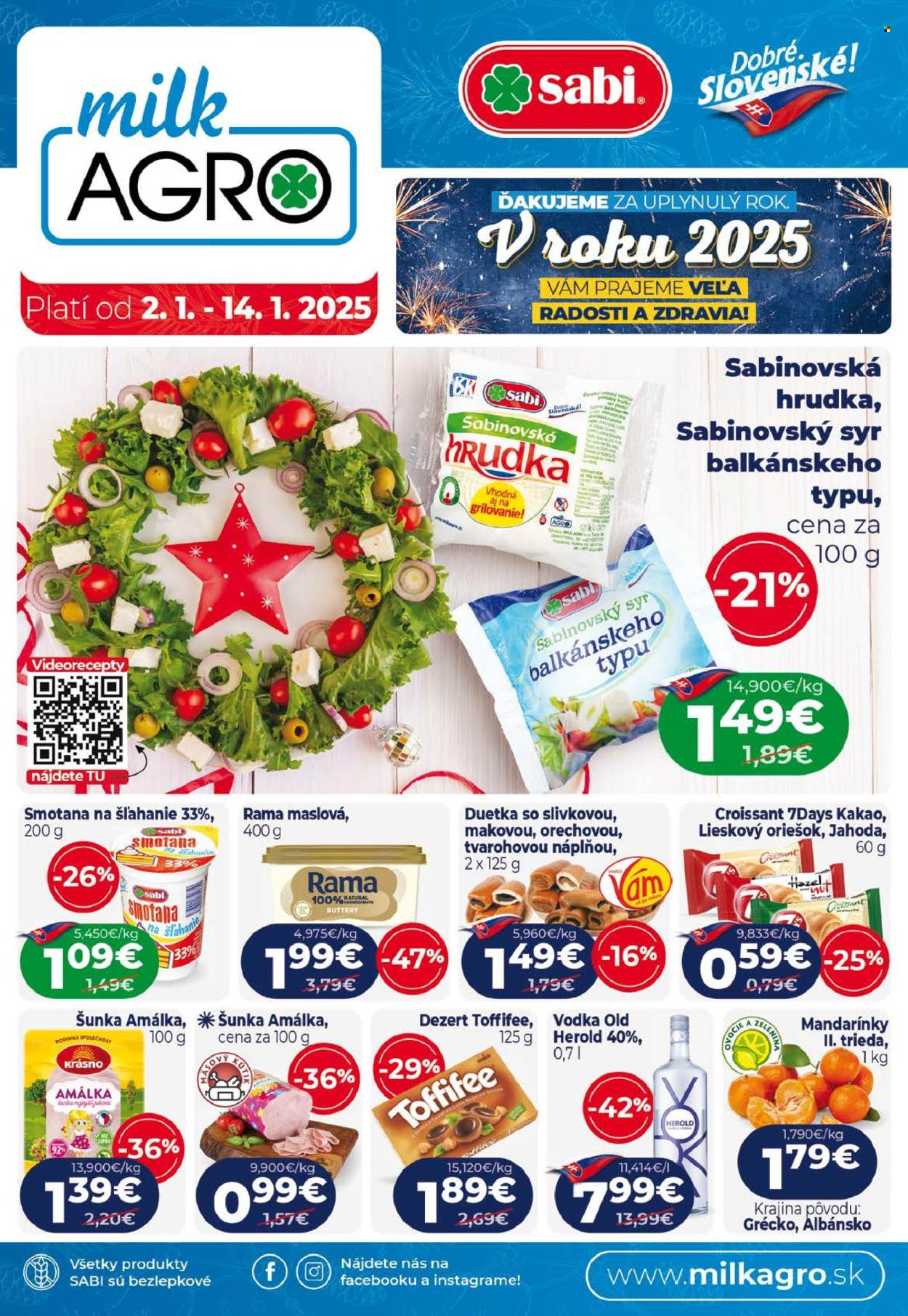Leták Milk AGRO - 2.1.2025 - 14.1.2025. Strana 1