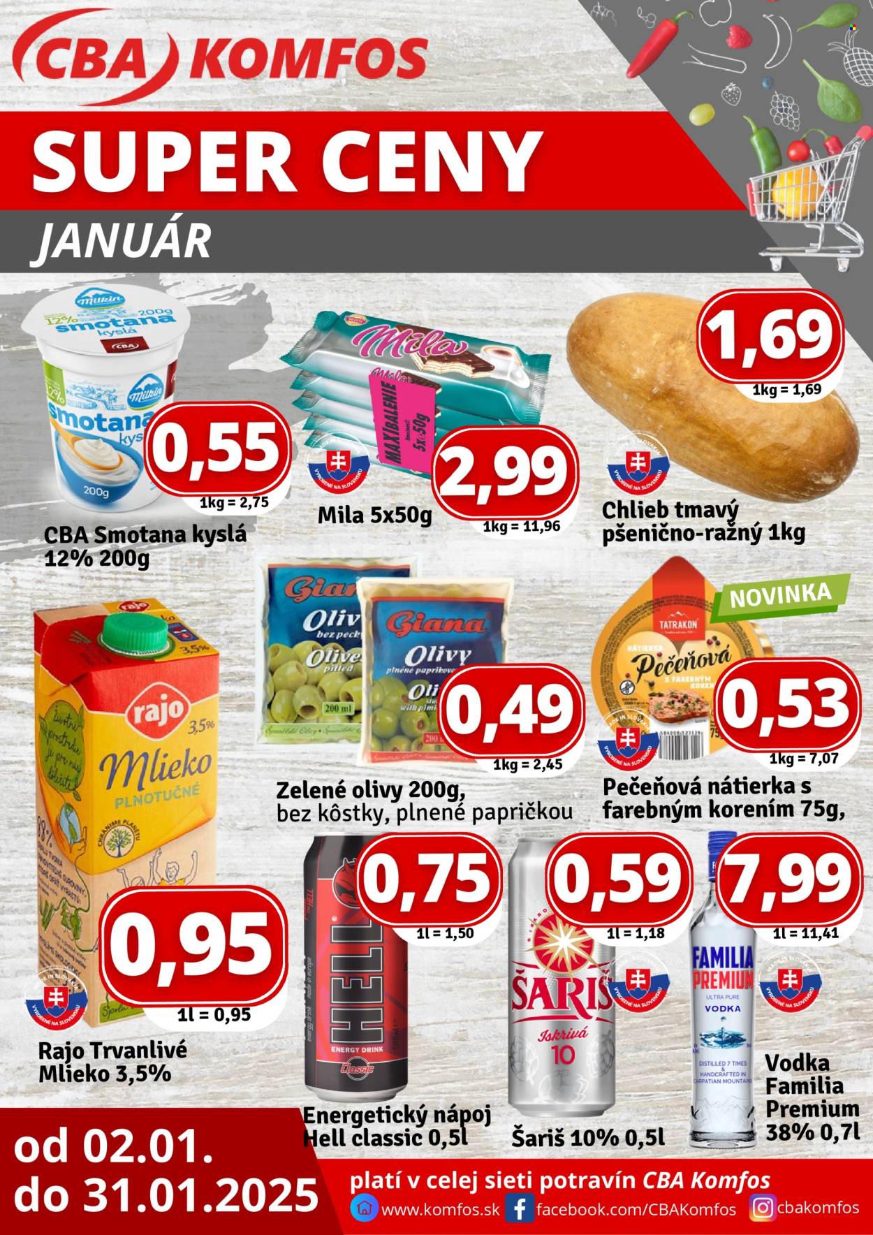 Leták CBA Komfos - 2.1.2025 - 31.1.2025. Strana 1