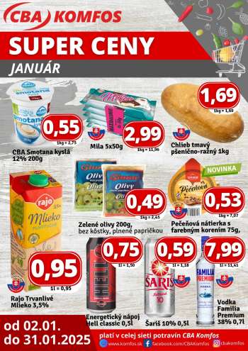 Leták CBA Komfos - 2.1.2025 - 31.1.2025.