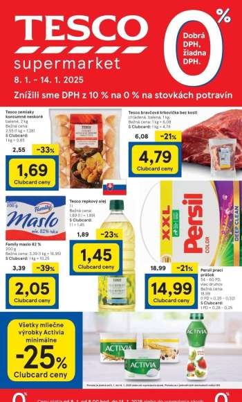 Leták TESCO supermarket - 8.1.2025 - 14.1.2025.