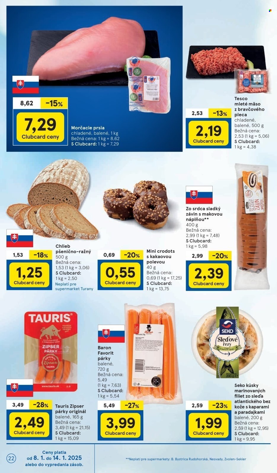 Leták TESCO supermarket - 8.1.2025 - 14.1.2025. Strana 22