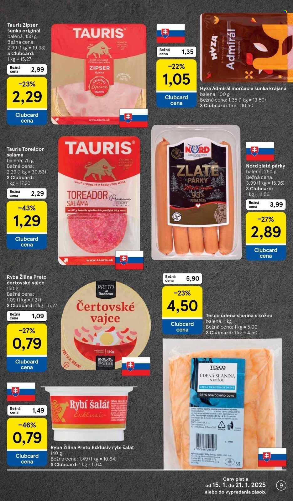 Leták TESCO supermarket - 15.1.2025 - 21.1.2025. Strana 9