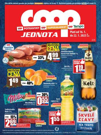 Leták COOP Jednota - 16.1.2025 - 22.1.2025.