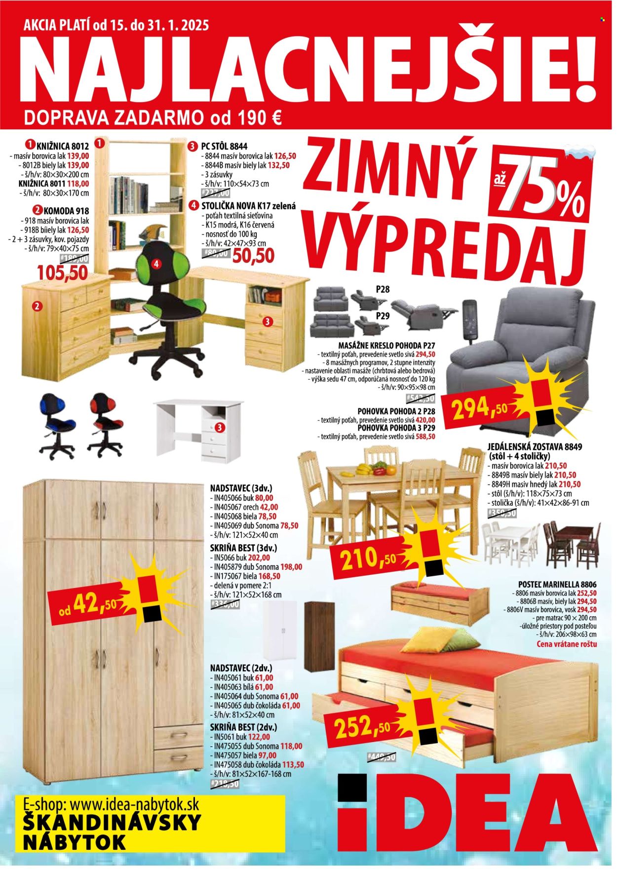 Leták IDEA nábytok - 15.1.2025 - 31.1.2025. Strana 1