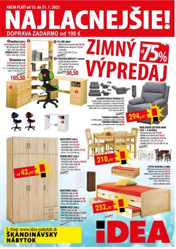 Leták IDEA nábytok - 15.1.2025 - 31.1.2025.