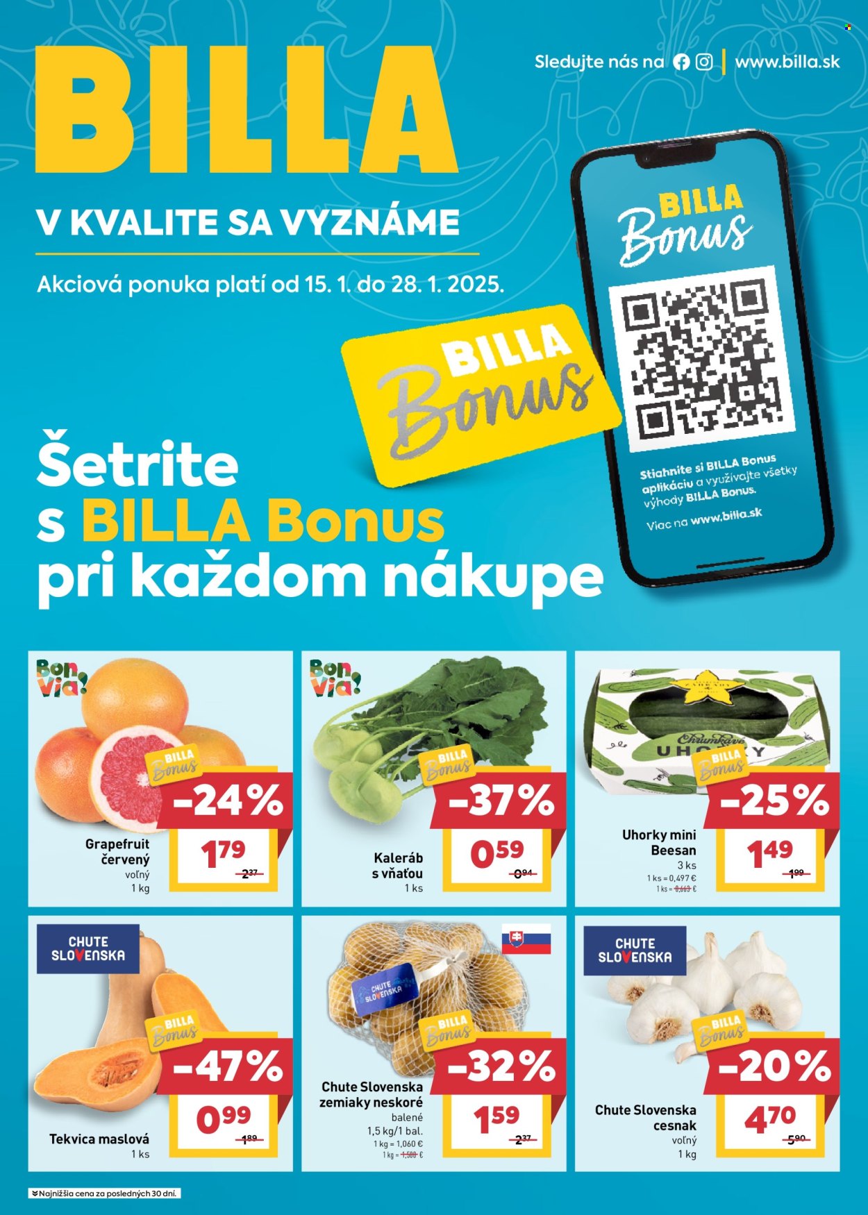 Leták Billa - 15.1.2025 - 28.1.2025. Strana 1