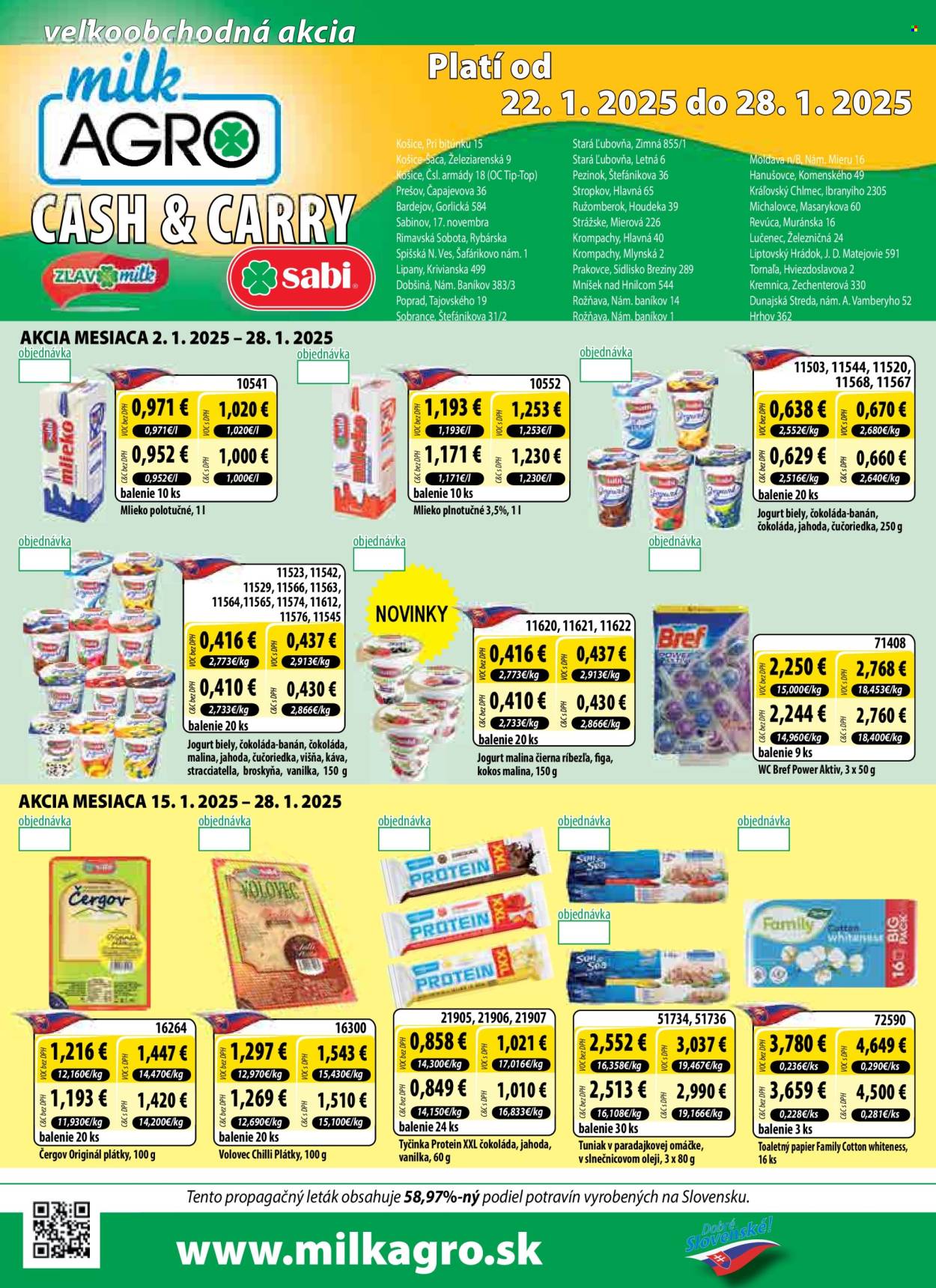 Leták Milk AGRO - 22.1.2025 - 28.1.2025. Strana 1