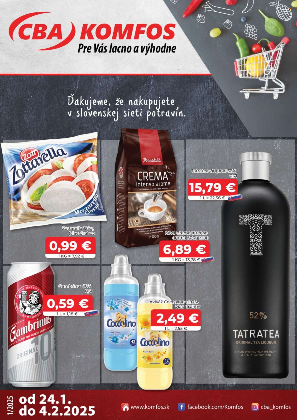 Leták CBA Komfos - 24.1.2025 - 4.2.2025. Strana 1