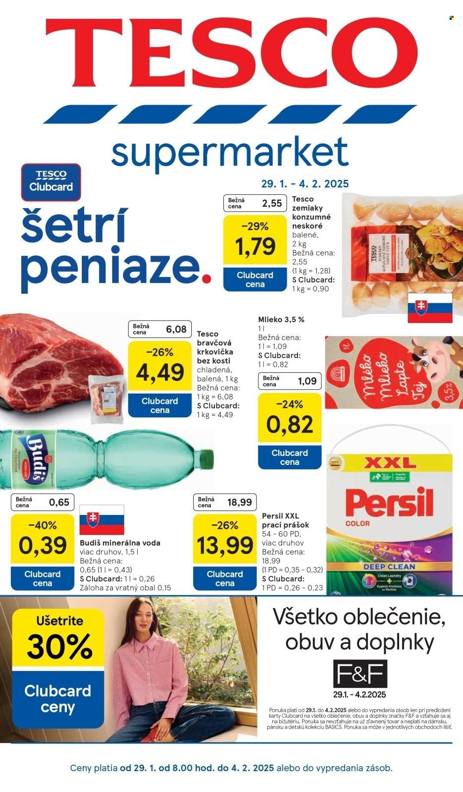 Leták TESCO supermarket - 29.1.2025 - 4.2.2025. Strana 1