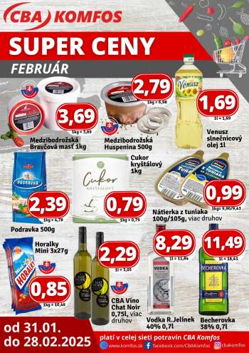 Leták CBA Komfos - 31.1.2025 - 28.2.2025.