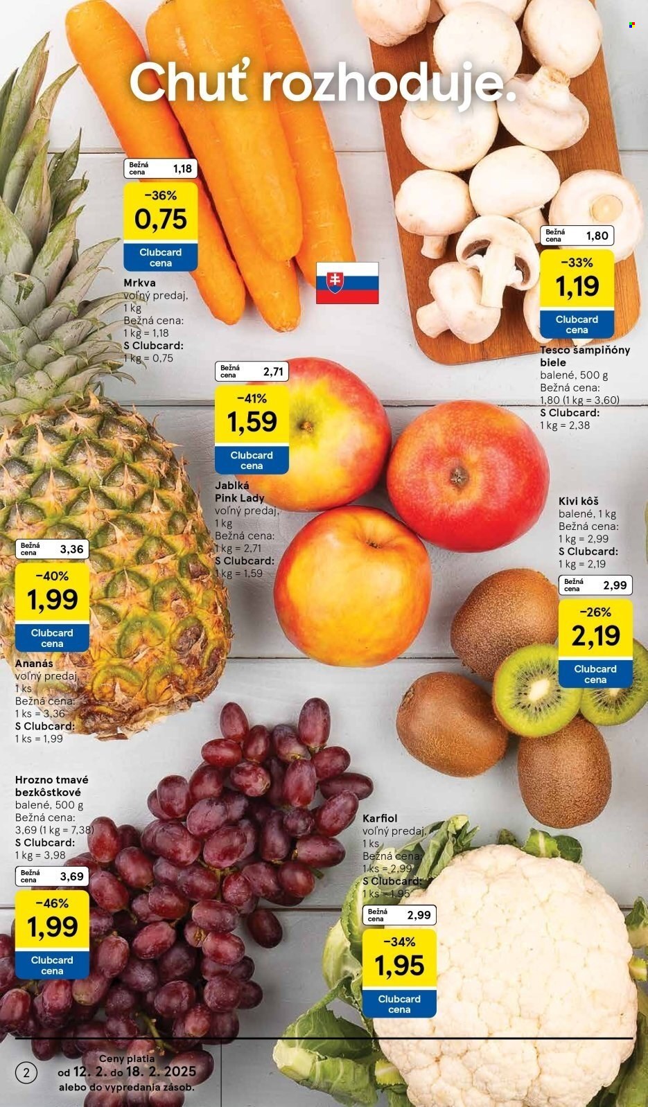 Leták TESCO supermarket - 12.2.2025 - 18.2.2025. Strana 2