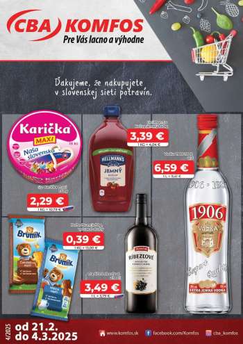 Leták CBA Komfos - 21.2.2025 - 4.3.2025.