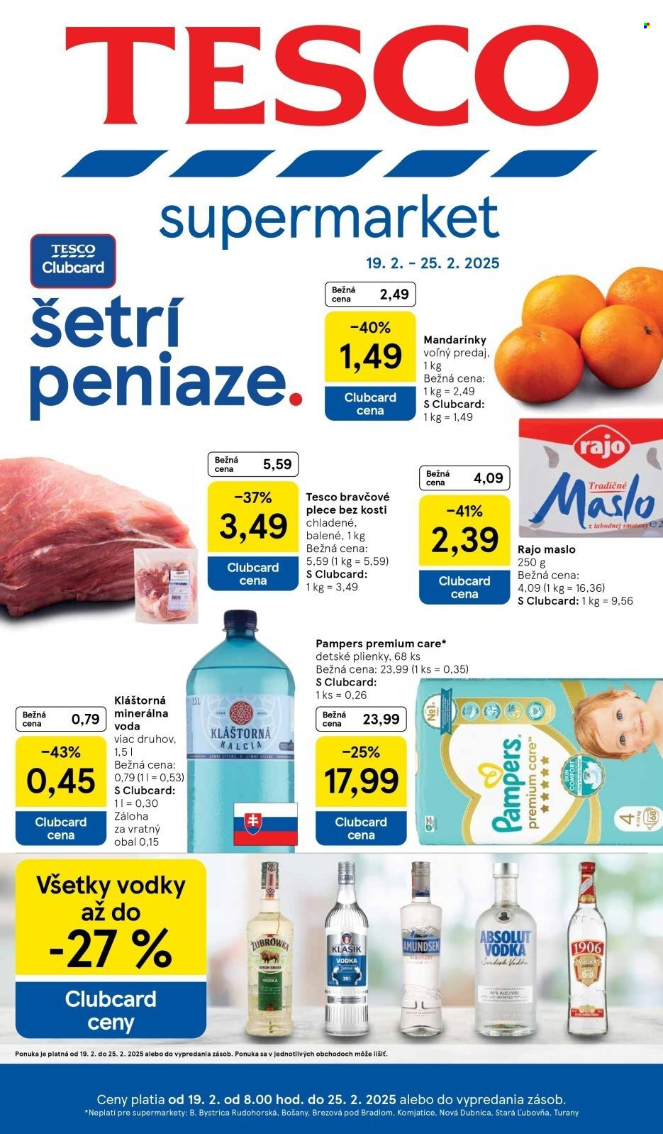 Leták TESCO supermarket - 19.2.2025 - 25.2.2025. Strana 1