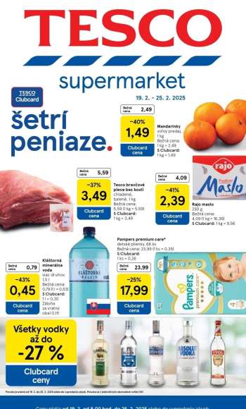 Leták TESCO supermarket - 19.2.2025 - 25.2.2025.