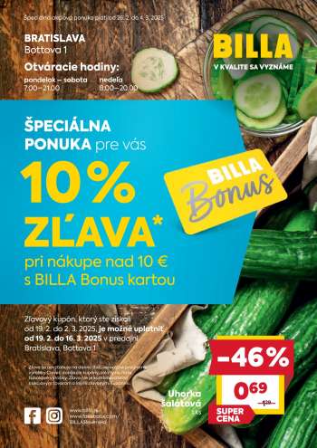 Leták Billa - 26.2.2025 - 4.3.2025.