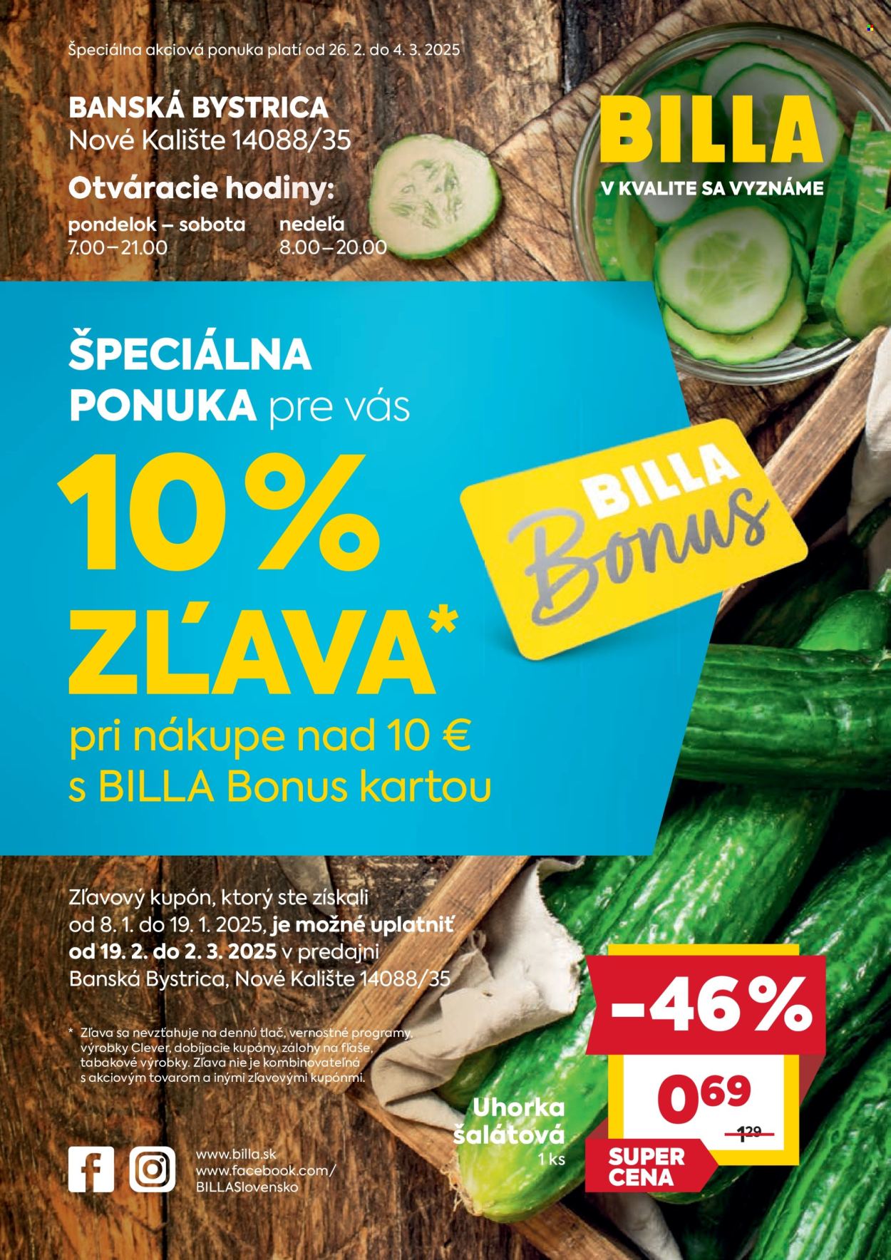 Leták Billa - 26.2.2025 - 4.3.2025. Strana 1