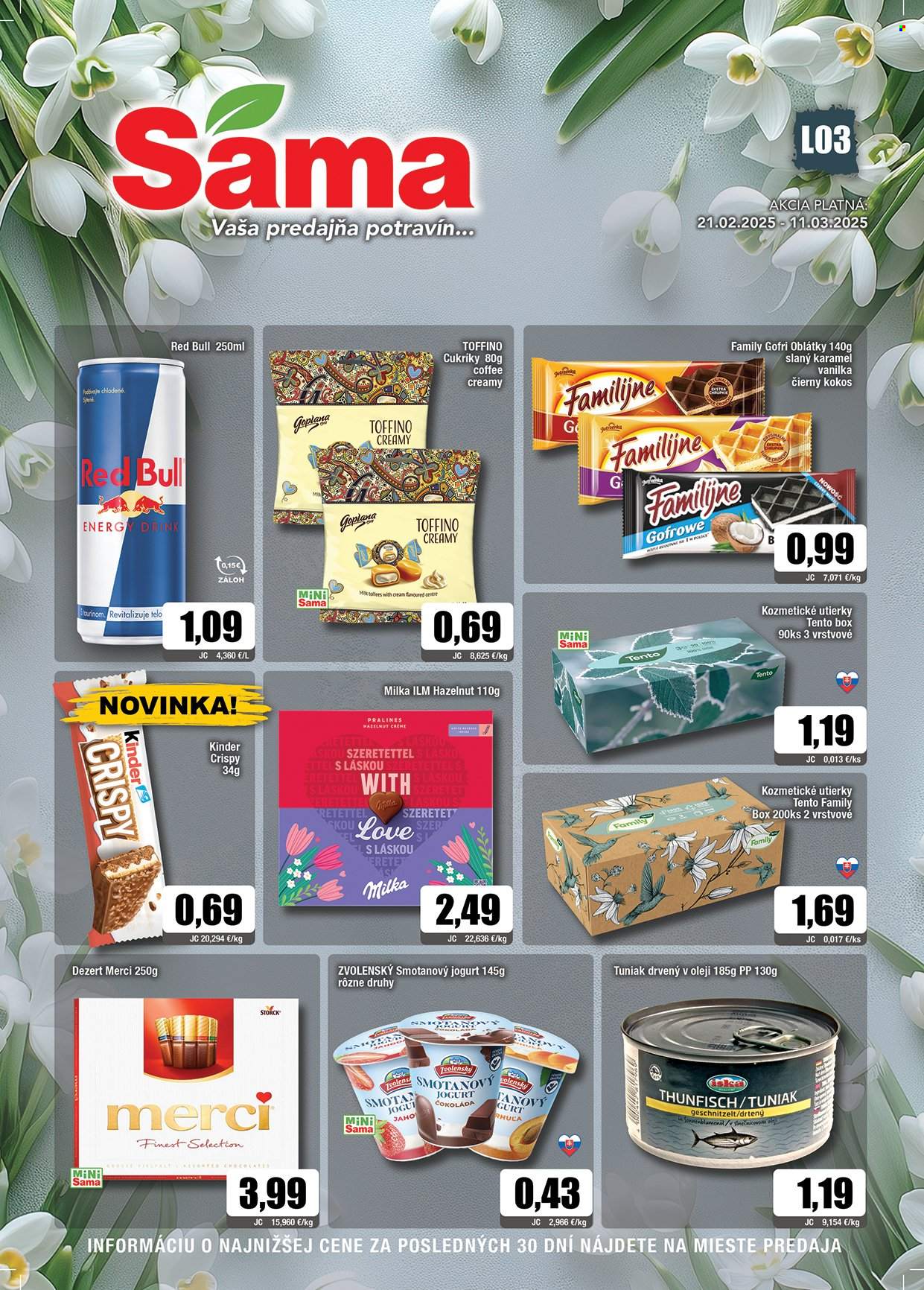 Leták Sama - 21.2.2025 - 11.3.2025. Strana 1