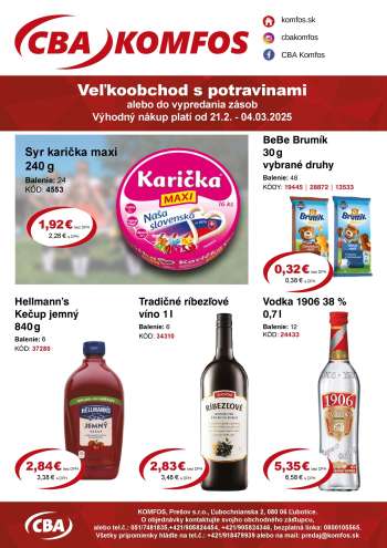 Leták CBA Komfos - 21.2.2025 - 4.3.2025.