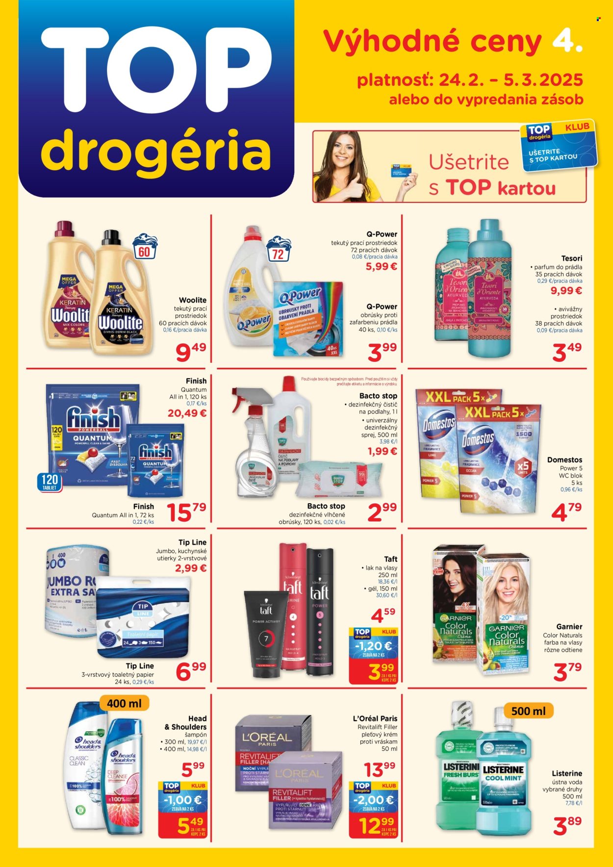 Leták TOP drogéria - 24.2.2025 - 5.3.2025. Strana 1