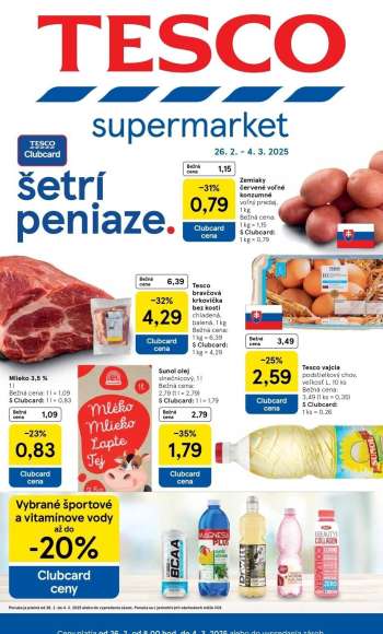 Leták TESCO supermarket - 26.2.2025 - 4.3.2025.