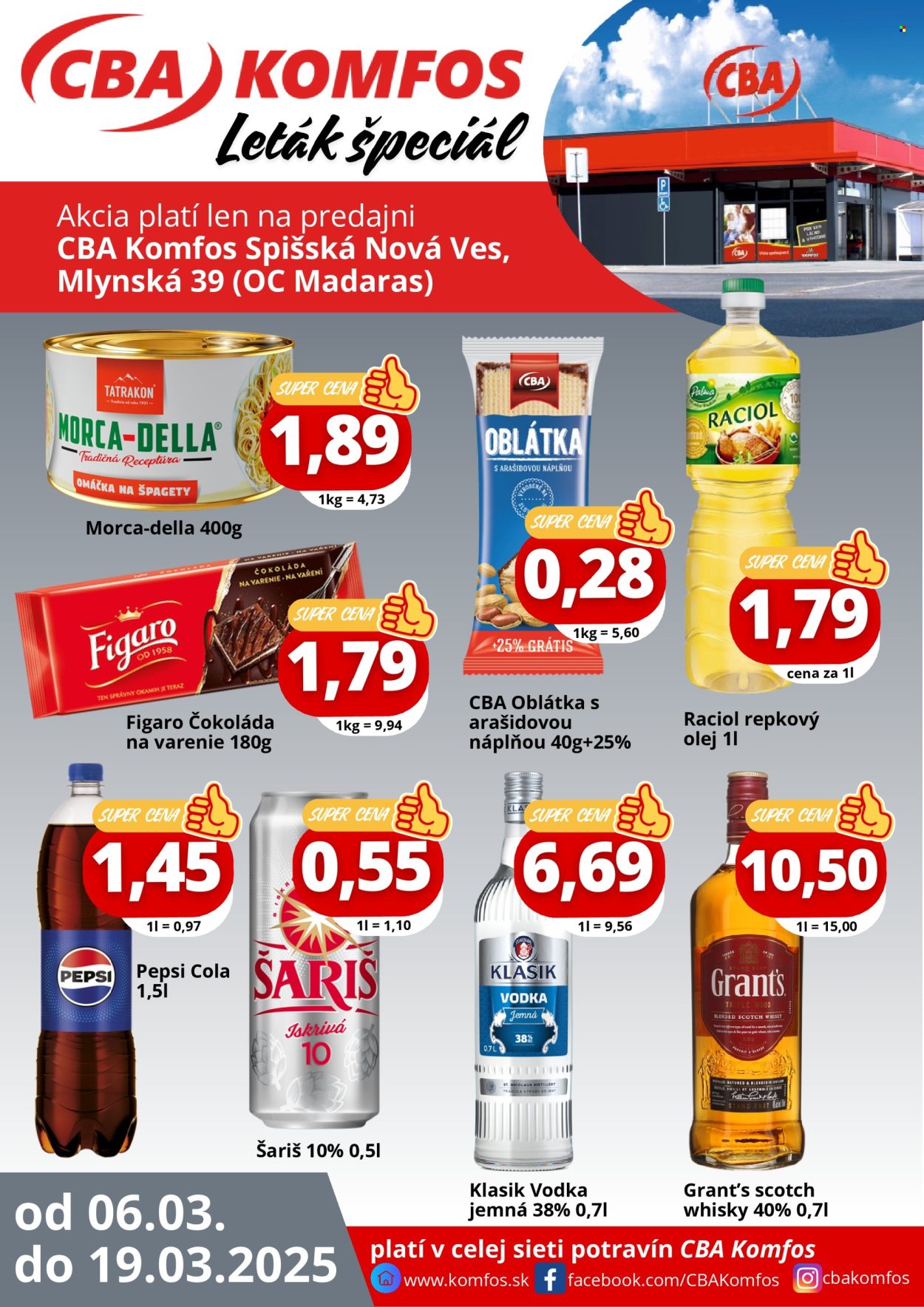 Leták CBA Komfos - 6.3.2025 - 19.3.2025. Strana 1