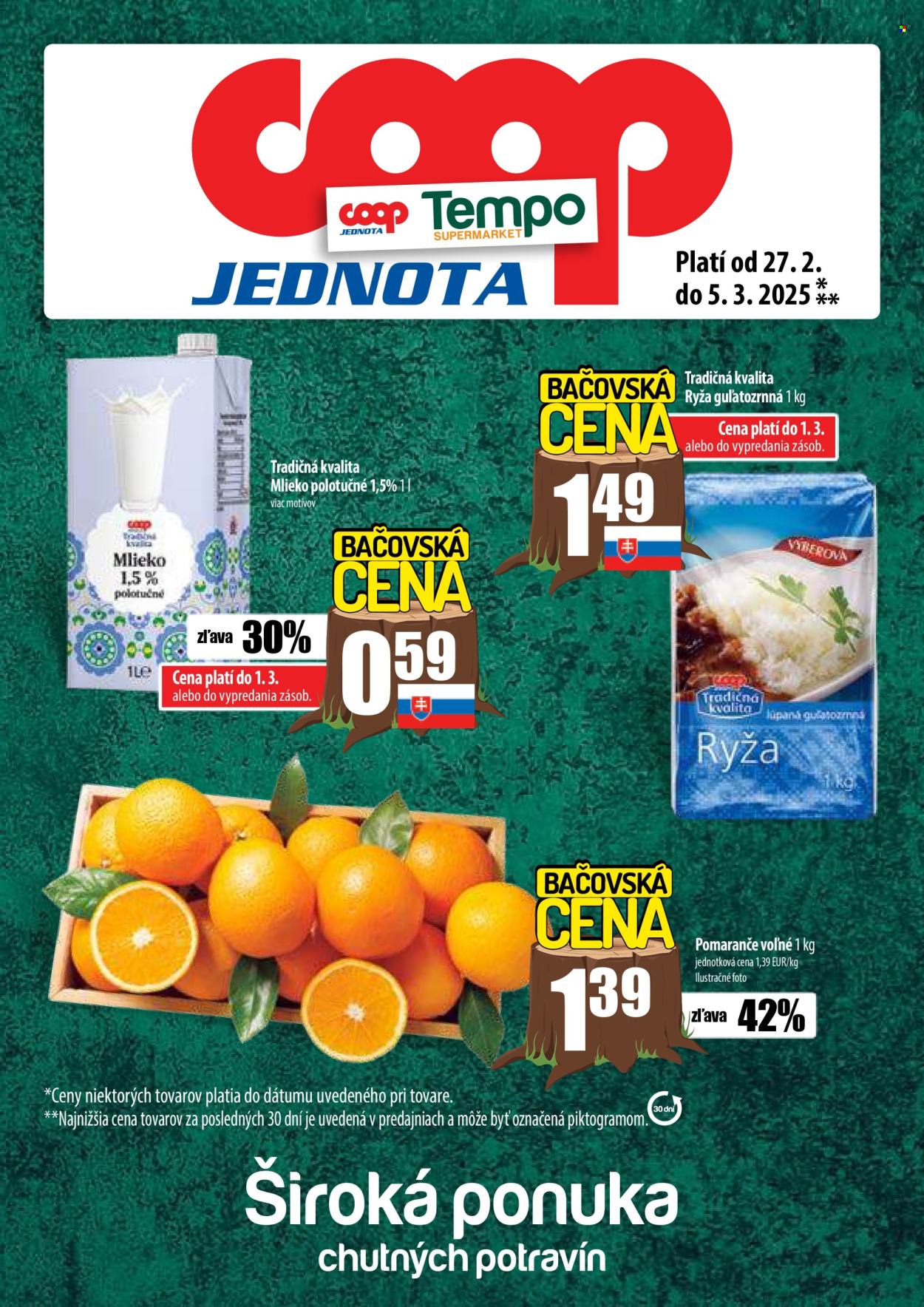 Leták COOP Jednota - 27.2.2025 - 5.3.2025. Strana 1