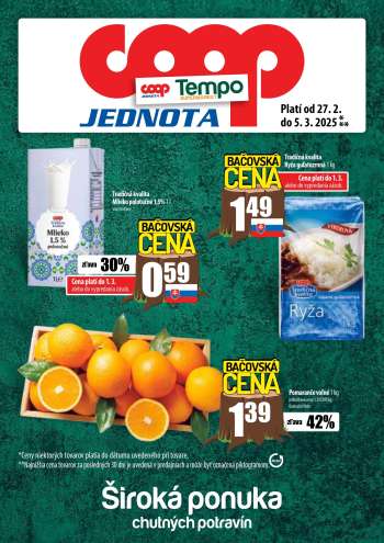 Leták COOP Jednota - 27.2.2025 - 5.3.2025.