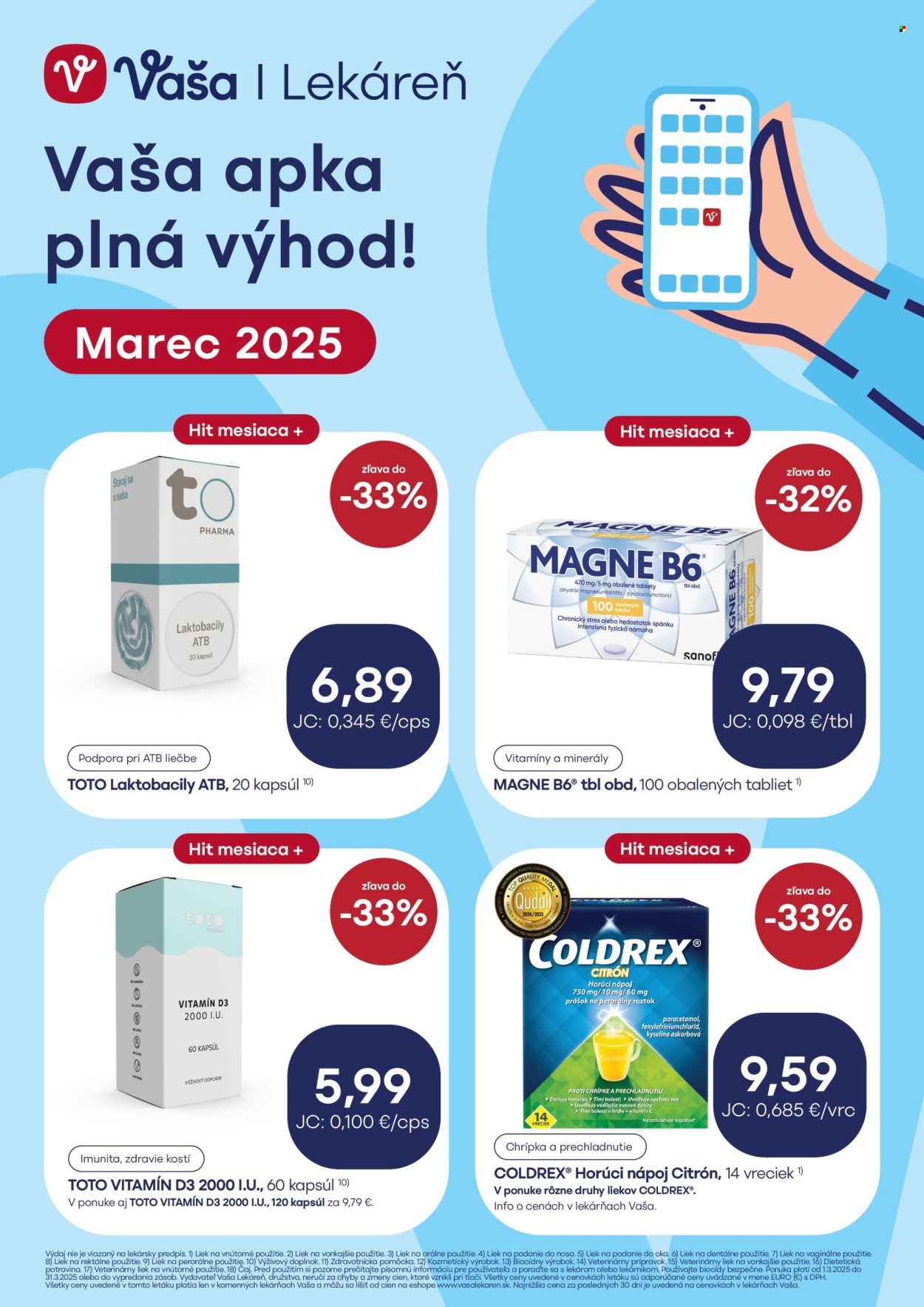 Leták Vaša lekáreň - 1.3.2025 - 31.3.2025. Strana 1