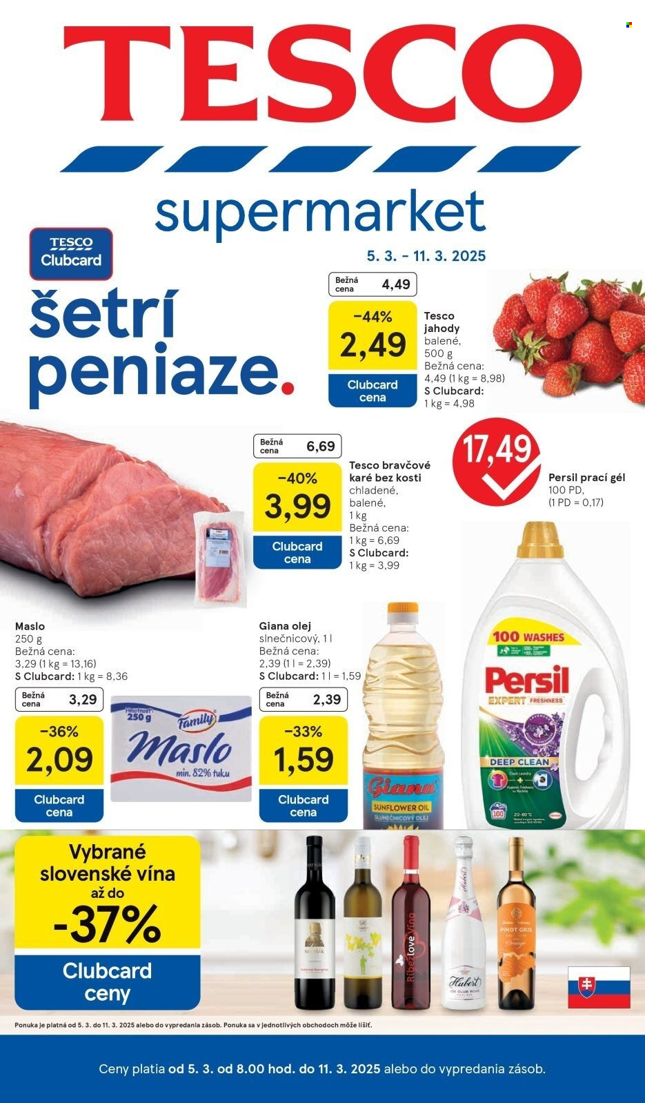 Leták TESCO supermarket - 5.3.2025 - 11.3.2025. Strana 1