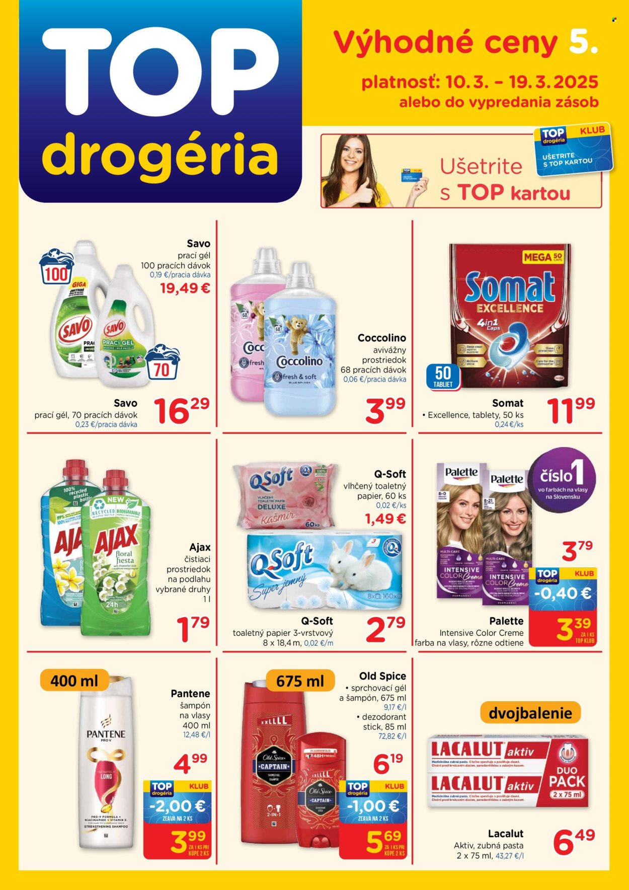 Leták TOP drogéria - 10.3.2025 - 19.3.2025. Strana 1