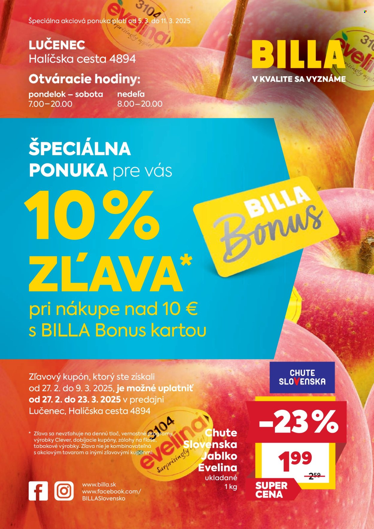 Leták Billa - 5.3.2025 - 11.3.2025. Strana 1