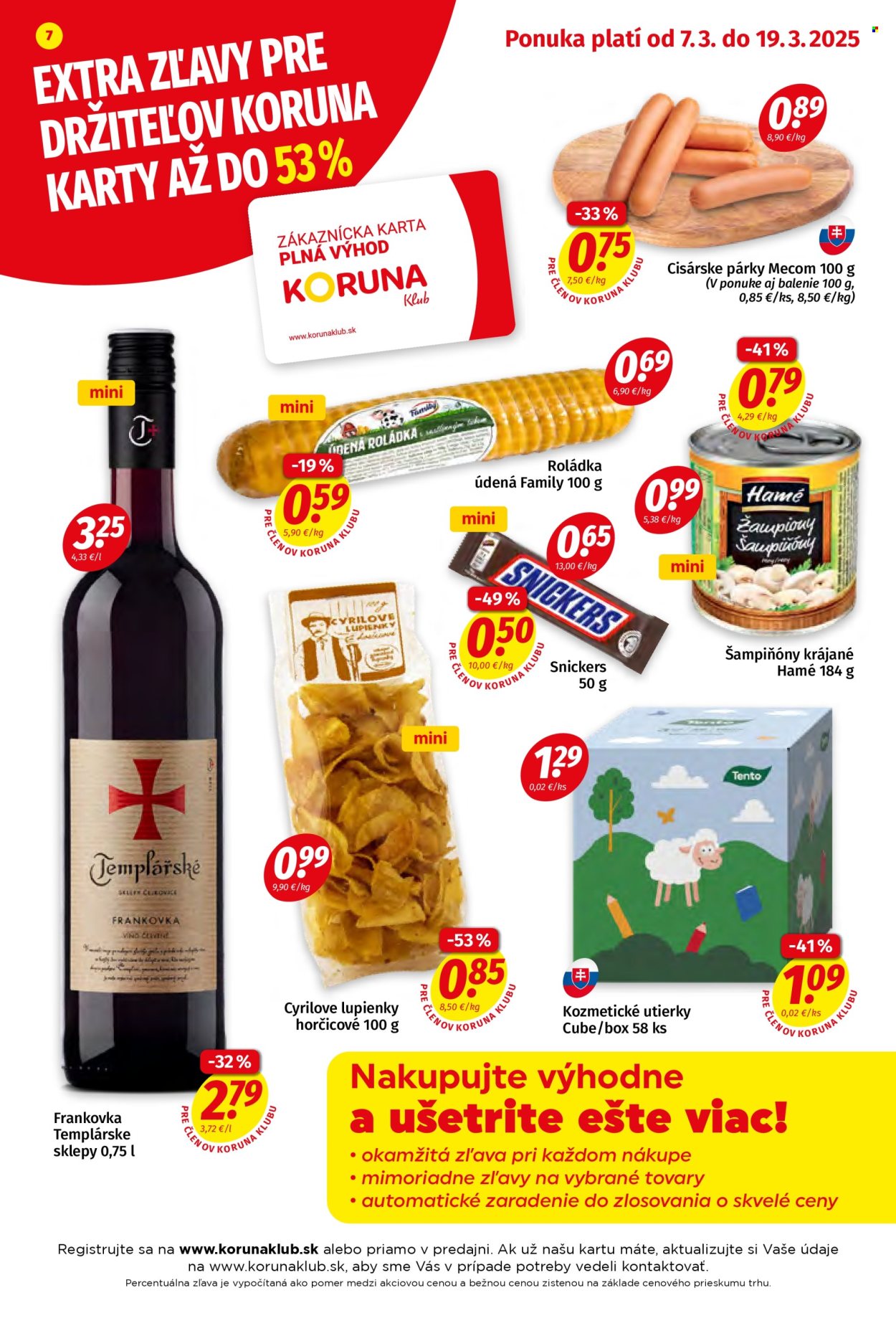 Leták Potraviny KORUNA - 7.3.2025 - 19.3.2025. Strana 7
