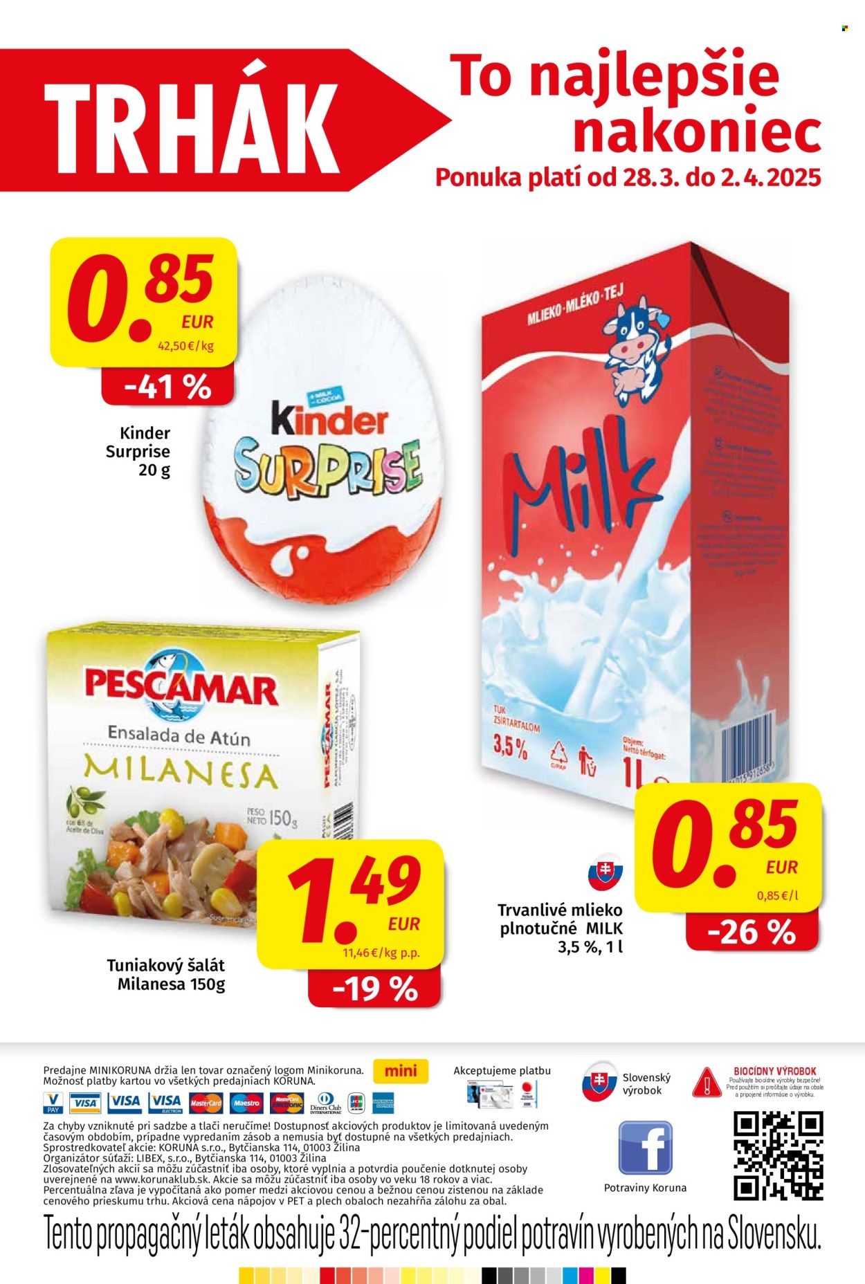 Leták Potraviny KORUNA - 21.3.2025 - 2.4.2025. Strana 20