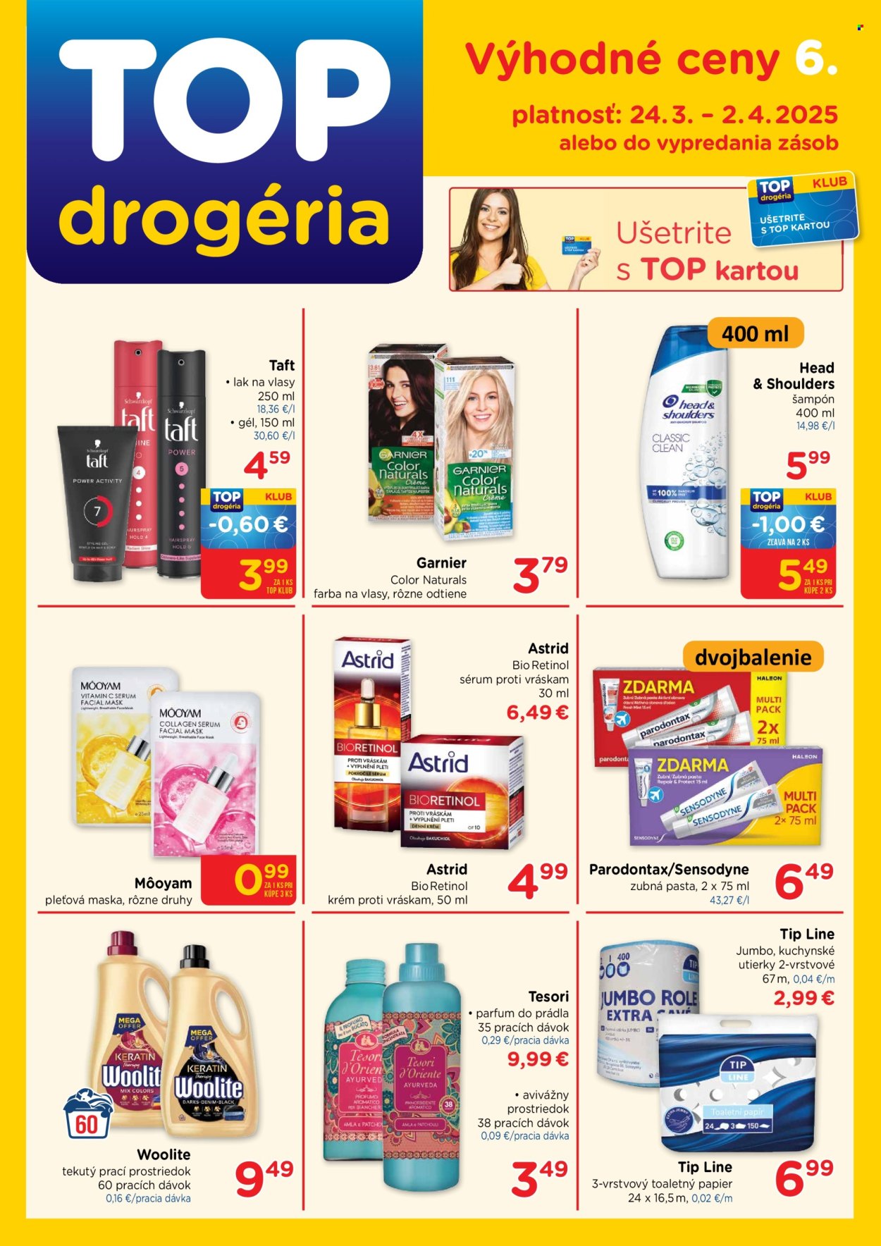 Leták TOP drogéria - 24.3.2025 - 2.4.2025. Strana 1