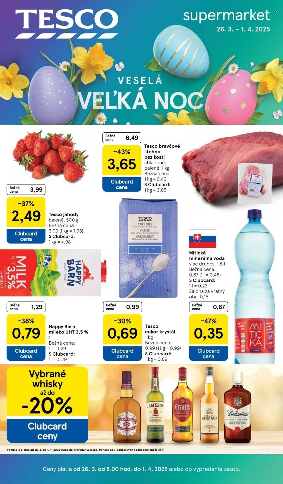 Leták TESCO supermarket - 26.3.2025 - 1.4.2025. Strana 1